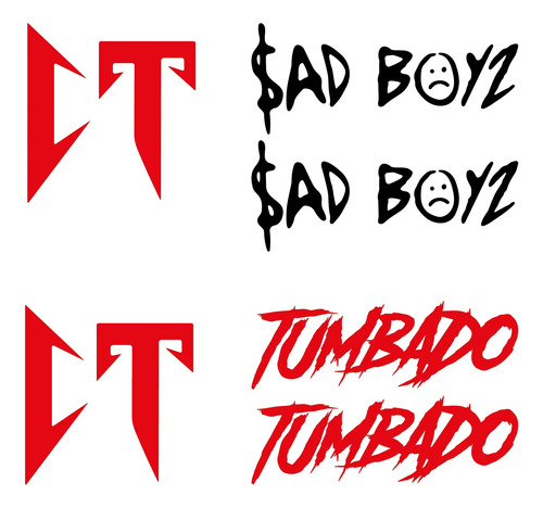 Calcomanías Para Auto O Moto 6 Pzs, Ct, Tumbado, Sad Boyz
