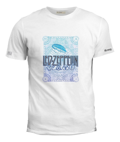 Camiseta Led Zeppelin Cuadro Globo Logo Rock Metal Ink