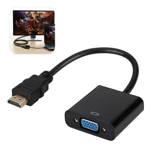 Adaptador Hdmi Vga Ligue Notebook Pc Monitor Antigo Projetor