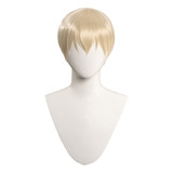 Peluca Corta Para Cosplay De Anime Para Hombre, Pelo Humano,