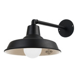 Aplique Pared Lampara Exterior Negro Industrial Luz Led Ge1