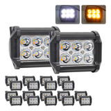 10 Par Faros 12 Led Dually Bicolor Dual Blanco Ambar Estrobo