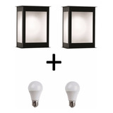 Farol Exterior M1-de Pared Pack X 2 Uni. Lamp. Led Incluidas