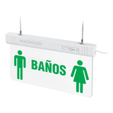 Cartel Señalizador Led Baños 1 W Bateria Recargable