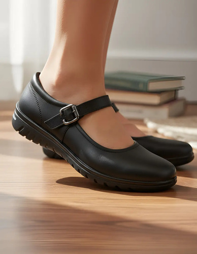 Flexi Zapato Casual Escolar Para Mujer Negro Cod 128437-e