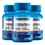 Kit 3 Coenzima Q10 Enzima 100mg 30 Cápsulas Ubiquinol Sabor Sem Sabor