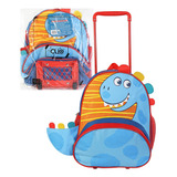 Mochila Escolar Infantil Rodinhas Bichinhos Dinossauro Clio