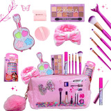 Kit Maquiagem Infantil Maleta + Brilho + Sombra E Pincel