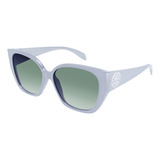 Lentes De Sol Alexander Mcqueen Am0284s-006 58 Azul Mujer