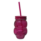 Pack 2 Vasos Calavera Con Popote Bebidas Fiesta Halloween 