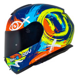 Casco Abatible Moto Brush Stroke Azul Talla M Sh3910 Shaft