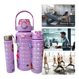 Combo 2 Botella Para Agua Motivacional Gym Con Sticker 2 Ltr