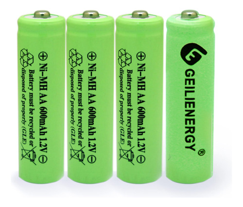 Geilienergy Nimh Aa 600mah 1.2v Baterias Recargables Para Lu