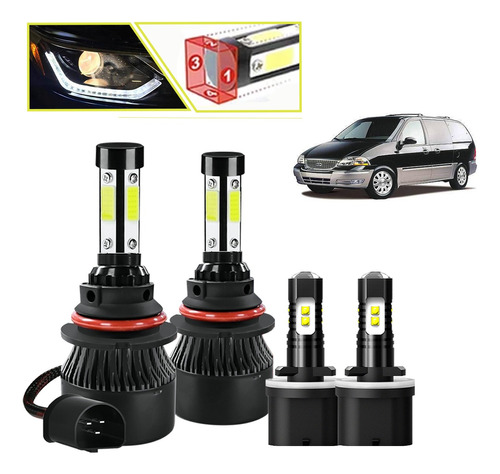 Kit Luces Led 9007 880 Luz Alta/baja/niebla Para Ford