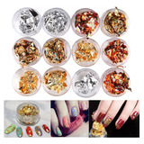 Meilinds Nail Art Foil Sticker Gold Silver Acrylic Paillett.