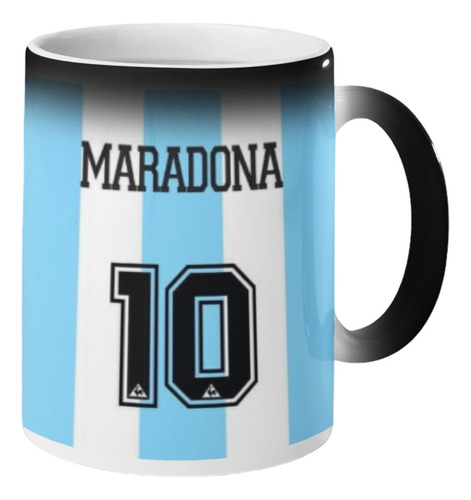 Taza Mágica Fútbol Maradona Cerámica Colección Argentina  