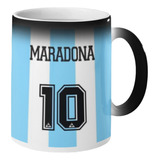 Taza Mágica Fútbol Maradona Cerámica Colección Argentina  