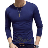 Camiseta Térmica Asuan Hombre Azul Cuello Redondo Algodón