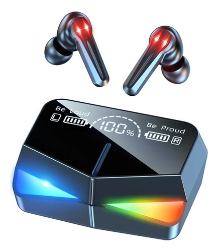 Audífonos In-ear Gamer Inalámbricos M28 Bluetooth 5.1 Color Negro Luz Rgb