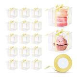 30 Cubos Transparente Cajitas Para Dulces Boda Fiesta 7x7 Cm