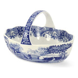 Spode Cesta Con Mango Italiano Azul, Frutero, Centro De Mesa