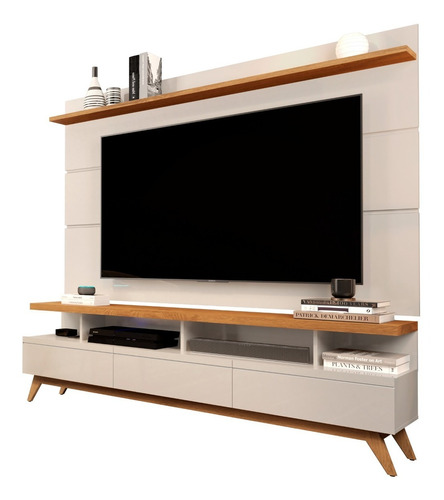 Rack Com Painel Para Sala Vivare Wood 1.8 Tv 72 3 Gavetas