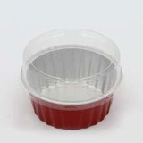 4oz Molde Para Muffins Y Pasteles De Aluminio Rojo Con