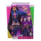 Boneca Barbie Extra Casaco De Pele Azul C/pet - Mattel