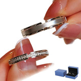 Anillos De Promesa Para Pareja Mujer Hombre Plata Set 