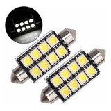 2x Focos Luz Interior Domo 12v 8 Smd Led 6000k 42mm 211 212