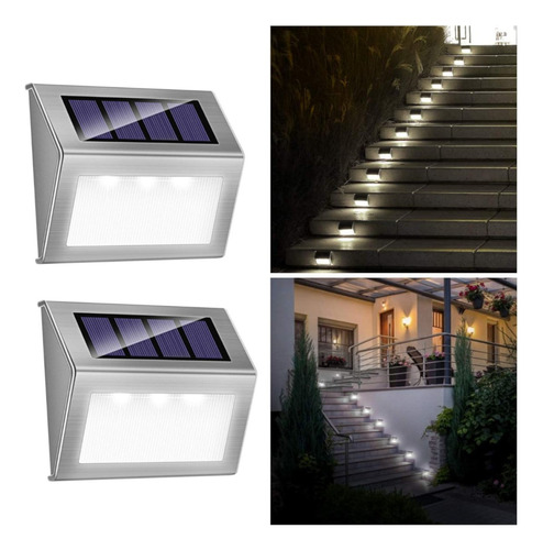 Lampara Solar X2 Decoracion Pared Escalera Exteriores Jardin