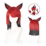 Hazbin Hotel Alastor Radio Demon Halloween Cosplay Peluca 