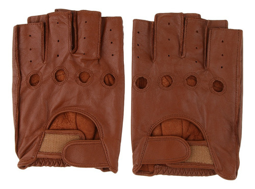 Retro Pu Cuero Hombres Sin Dedos Conducir Ciclismo Guantes 1