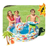 Pileta Inflable Infantil Vinilo Fishbowl 132x28cm 248l Intex