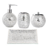 Set Accesorios Baño - Cristal Decorativo 4 Piezas