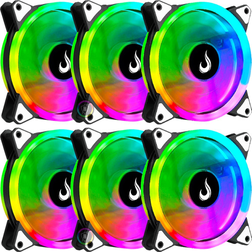 10x Cooler Fan 120mm Dual Led Rgb Aura C/ Controle Remoto