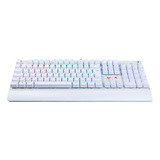 Teclado Gamer Redragon Kala Lunar K557w Qwerty Português Brasil Cor Branco Com Luz Rgb