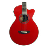 Washburn Ea10 Petite Jumbo Guitarra Electroacústica Roja 