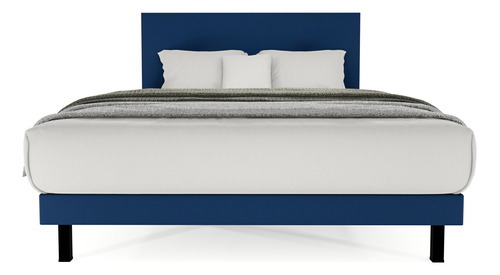 Recamara Cama Base Cabecera Urban King Size Lino Azul