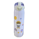 Botella Térmica Infantil Antiderrame Acero Inox Bombilla 