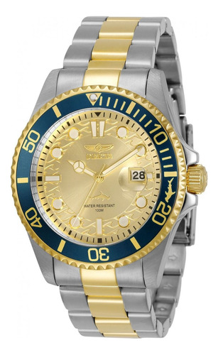 Reloj Invicta 30022 Acero Dorado Hombres Color De La Correa Acero/oro Color Del Bisel Azul Oscuro