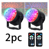 Luz Led De Palco Giratória De Controle De Música Rgb Laser*2