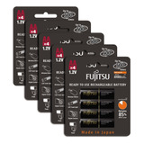 20 Pilhas Aa Recarregáveis 500x Fujitsu  Eneloop Pro 2550mah