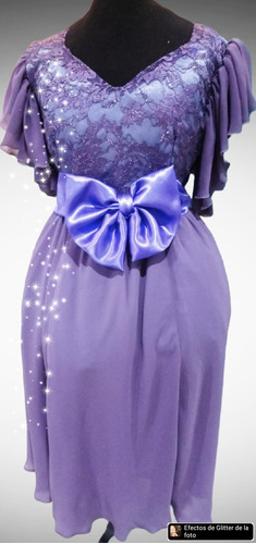 Vestido De Fiesta Para Niña Color Violeta Talle 12y14años.