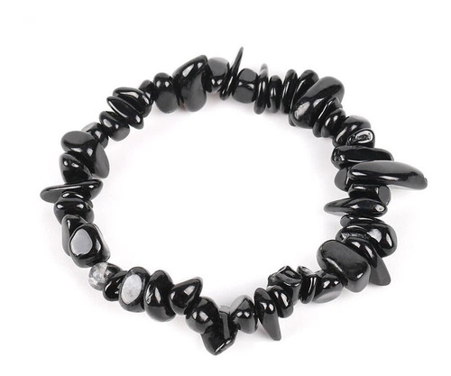 Pulsera Piedra Natural Turmalina Negra Chips