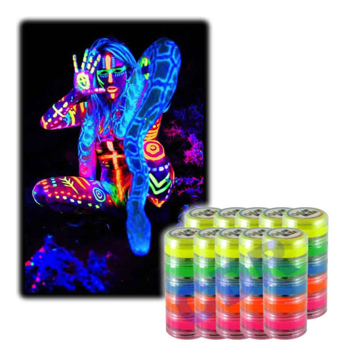 10x Kit Make Fluorescente 5 Cores Colormake Neon Atacado