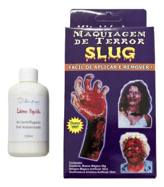 Maquiagem Slug Terror Halloween - Kit + Látex De 100ml 