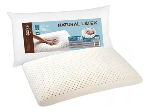 Travesseiro Natural Látex Médio Lavável 50x70x14cm - Duoflex