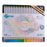 Tryme Premium 24 Lapices De Colores Profesionales Pastel