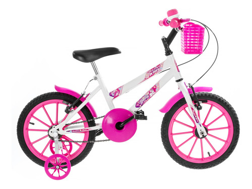 Bicicleta Aro 16 Feminina Ultra Kids Com Rodinha + Cestinha